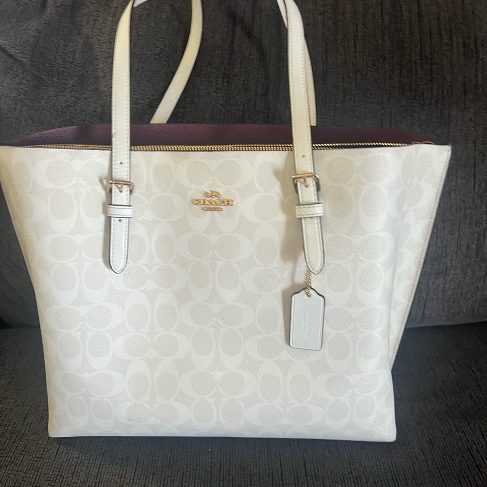 Coach White Tote Bag